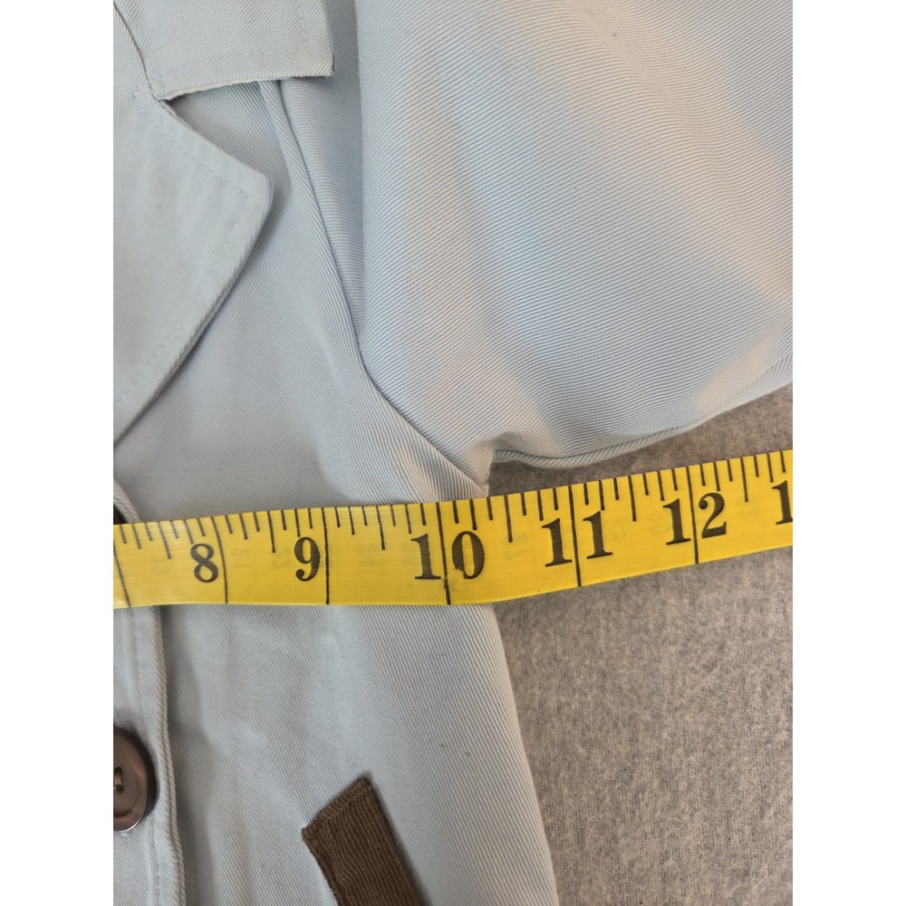 RESTORATION HARDWARE Baby Jacket 3-6 Months Blue Trench‎ Rain Coat Button Up - Picture 4 of 9